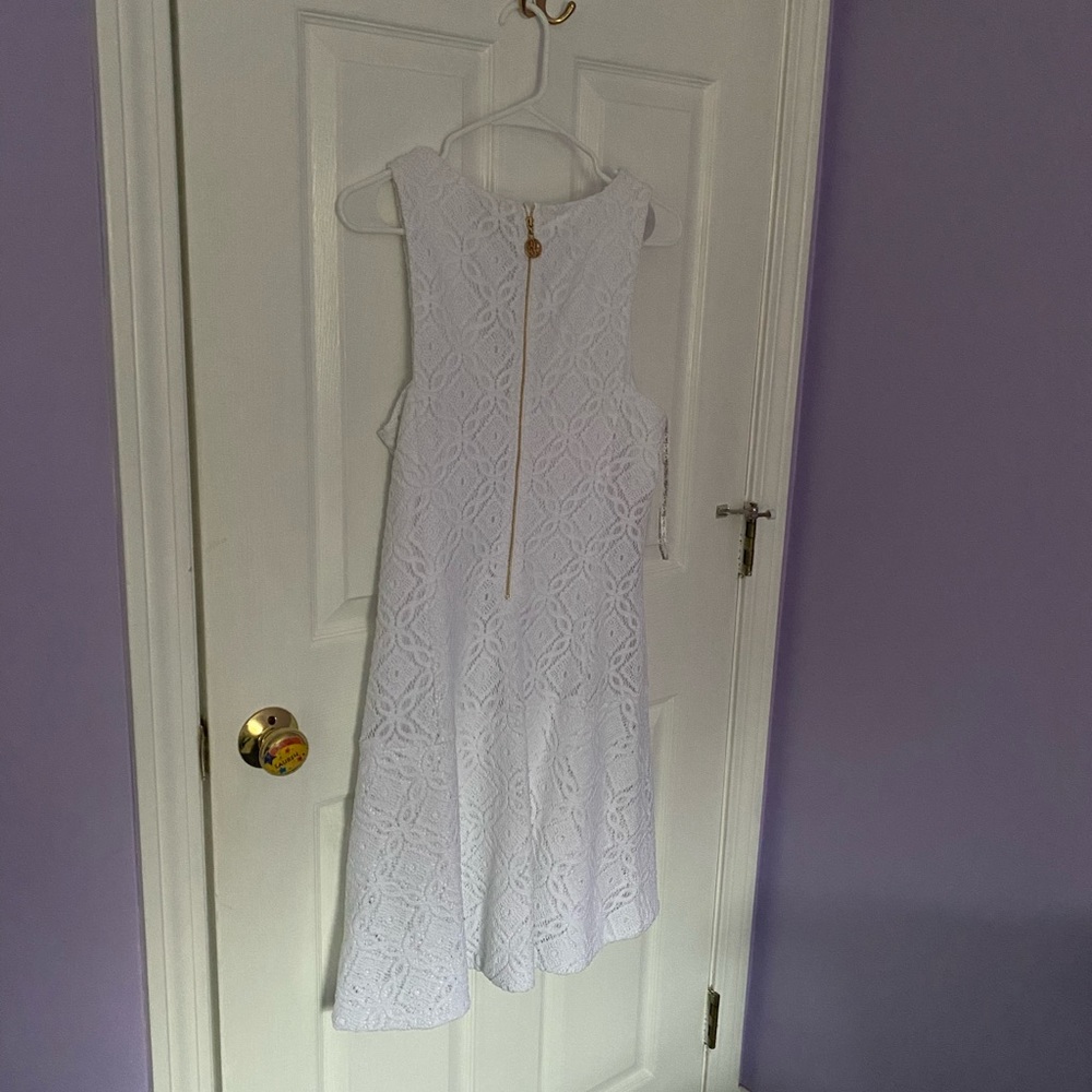 NWT Lilly Pulitzer Kent White Resort Trellis Lace Fit and Flare Dress - Picture 3 of 5